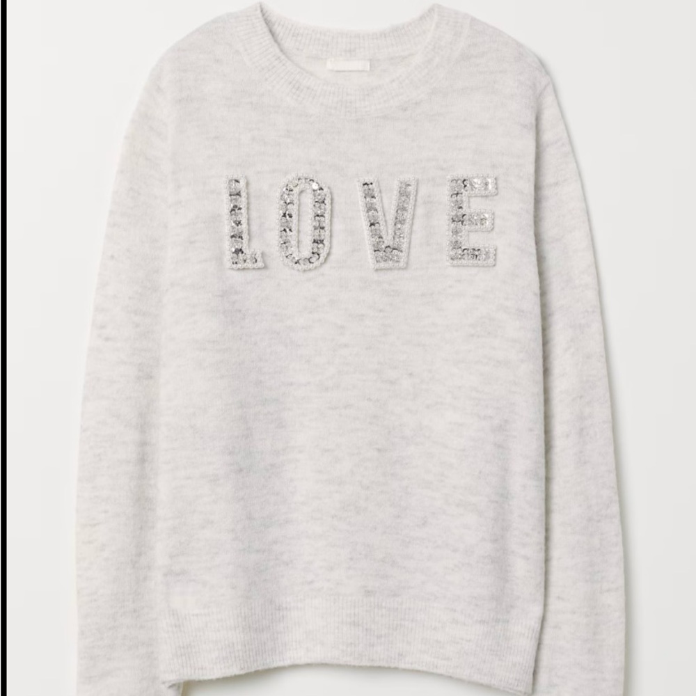 H&M Knit sweater with LOVE motif
